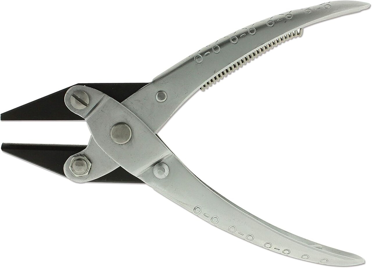The Beadsmith Chain Nose Parallel Pliers with Spring, Flat Grip for Jewelry Making, Wirework & Repair